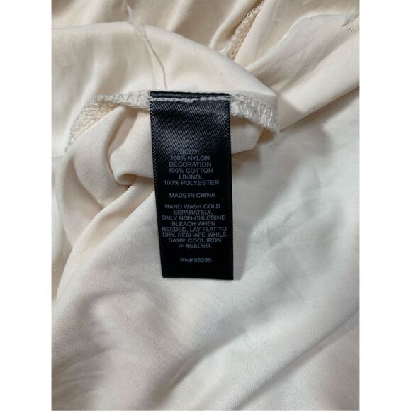 Express Women's Party Boho Dress Ivory Lace Overlay Fit & Flare Slip Size S - Picture 5 of 9